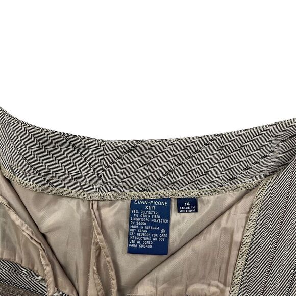 Evan Picone Womens Dress Pants Stripe Flat Front Slash Pockets Lined Taupe Sz 14 - Picture 4 of 6
